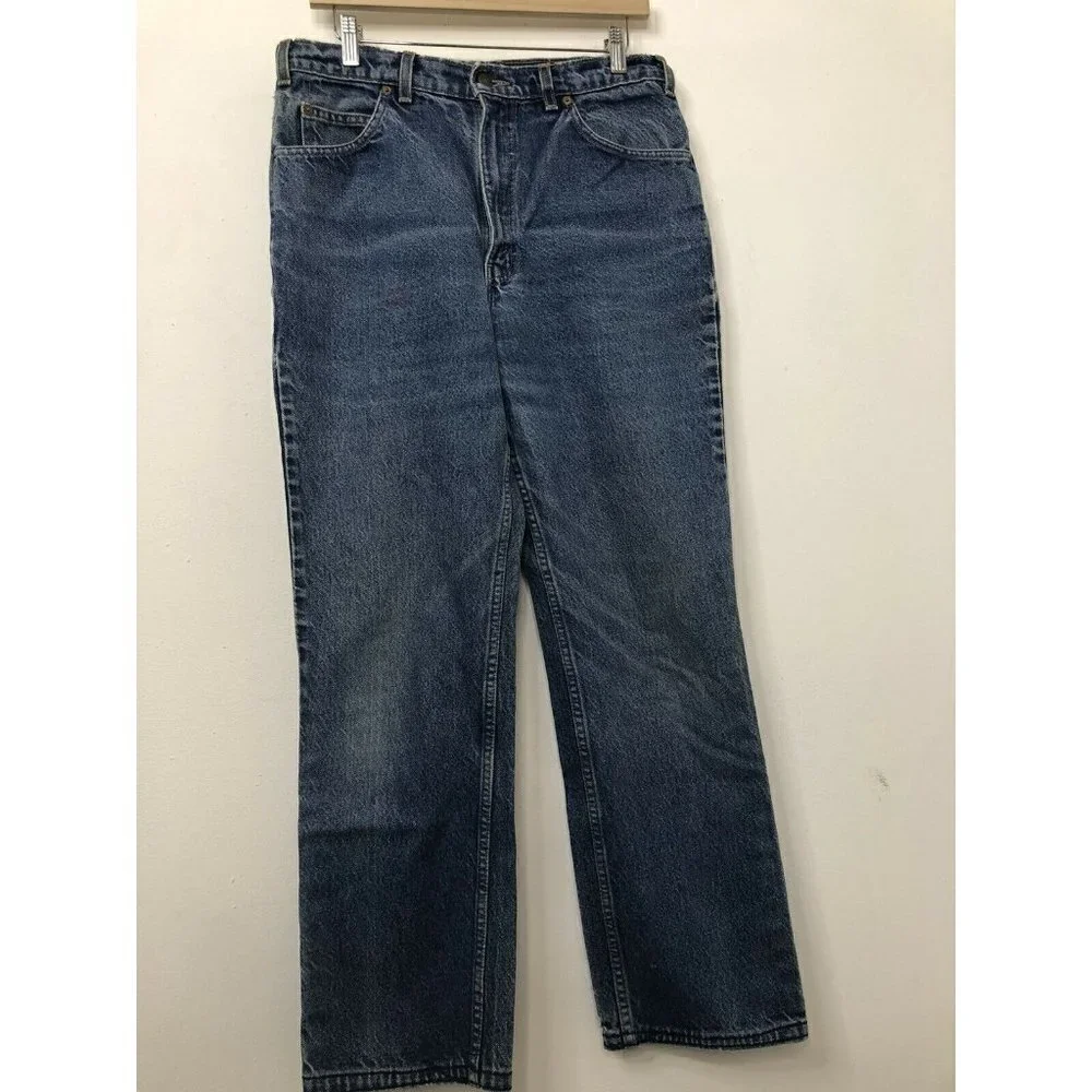 Vintage Levi Strauss 619‎ Mens 34x30 Blue Denim Jeans Straight Leg Orange Tab